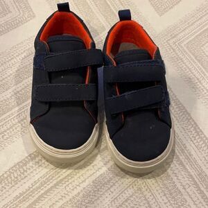 Gap Little Boys Navy & Orange Double Velcro Sneakers